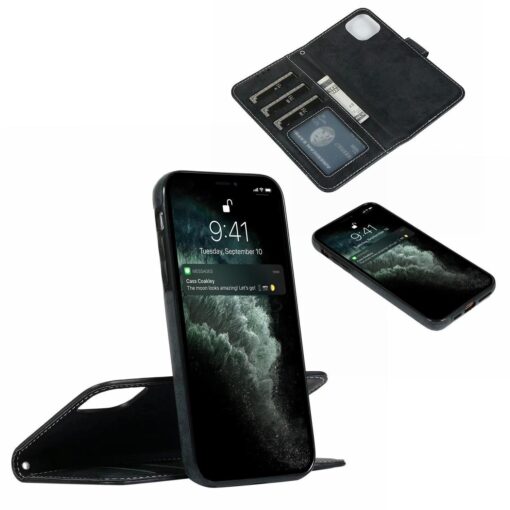 Suede magnetfodral för iPhone 11 Pro Max med magnetlås.